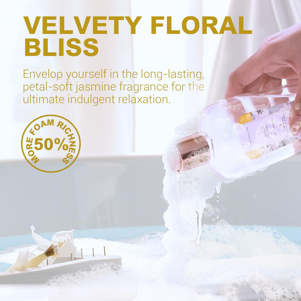 Gifts for Women 15Pcs White Jasmine Gift Baskets for Women Luxury Relaxing Spa Kit with Tote Bag Birthday Gifts for Mom Friend Sister Wife Grandma Mothers Day Gift for Her